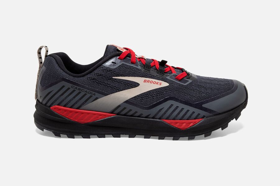 Brooks Running Shoes - Cascadia 15 GTX Trail Mens - Black/Red - MUI-438650